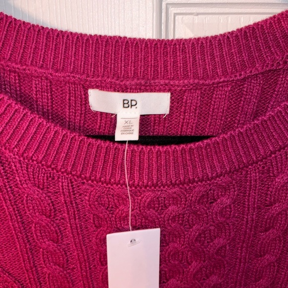BP Women's Cable Knit Burgundy Sweater XL - Picture 2 of 3